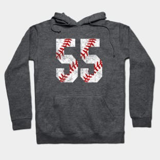Vintage #55 Baseball Laces Baseball Mom Jersey Love Baseball Hoodie